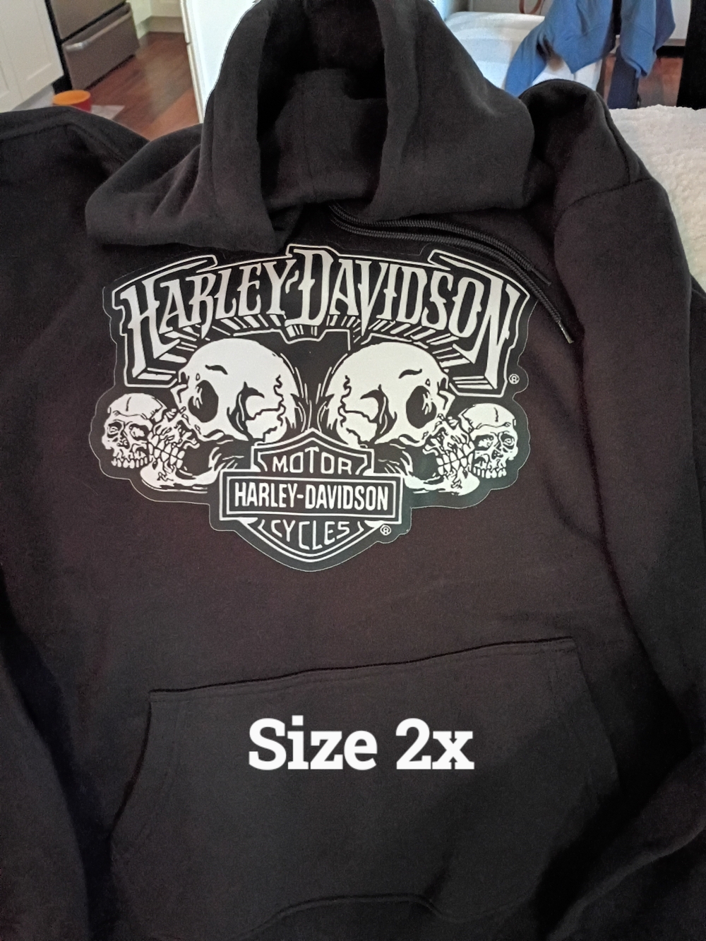 Harley-Davidson Black and White Skull Logo Pullover